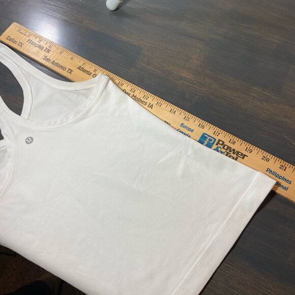 Lululemon White Racerback Tank Top Size 4 - Picture 4 of 4